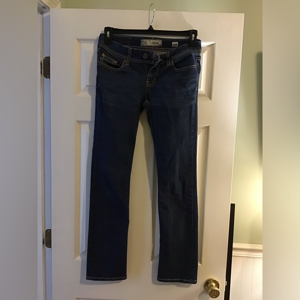 BKE Jeans Women's Size 28R Stretch Culture Straight Fit Thick Stitch Blue‎ Denim
